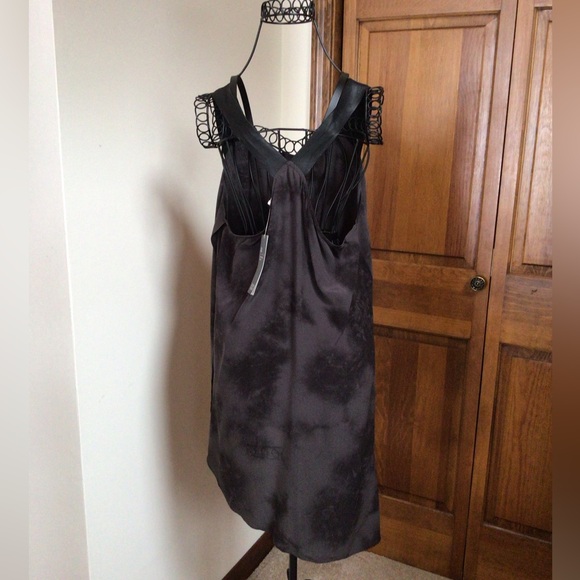 Eileen fisher silk top with leather straps, Medium, New without tags - Picture 4 of 7